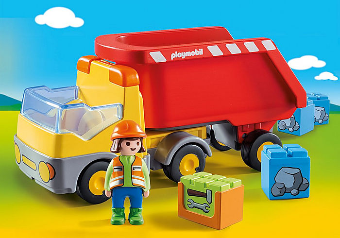 Playmobil 70126 1.2.3 camión volcado para los niños de 18 meses 