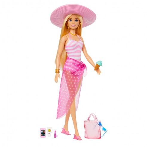 muneca-barbie-the-movie-dia-de-playa-hpl73-mattel